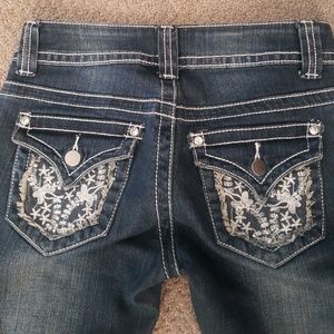 2b bebe Jeans flap pocket lace distressed …